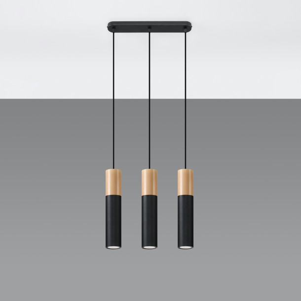 Lampe pendante Coraeor 3 noir