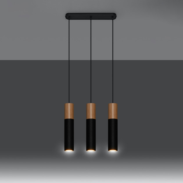 Lampe pendante Coraeor 3 noir