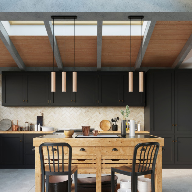 Lampe suspendue Elyaiais bois