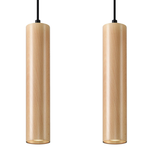 Lampe suspendue Elyaiais 2 bois