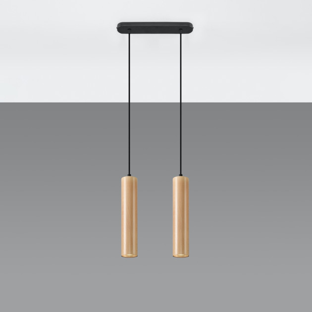 Lampe suspendue Elyaiais 2 bois