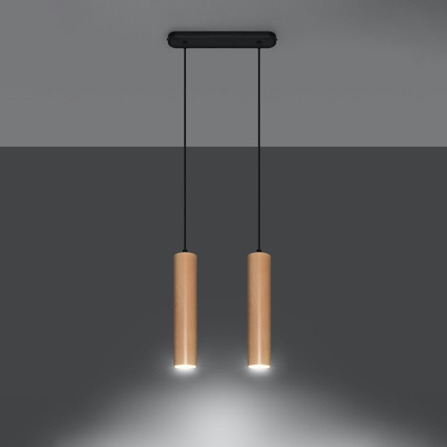 Lampe suspendue Elyaiais 2 bois