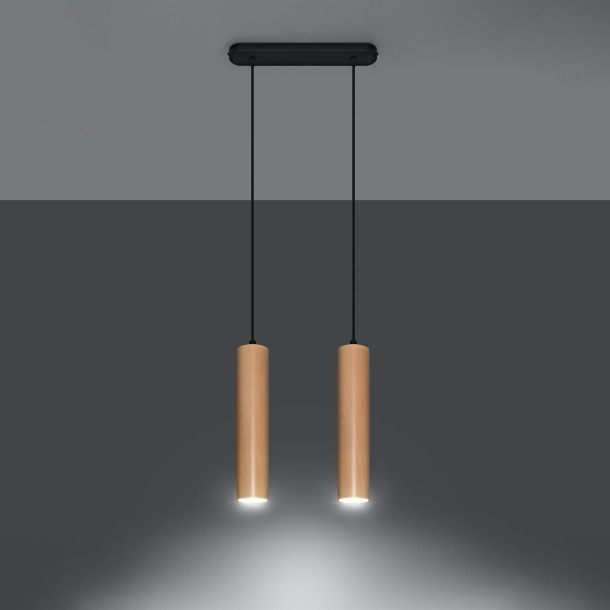 Lampe suspendue Elyaiais 2 bois