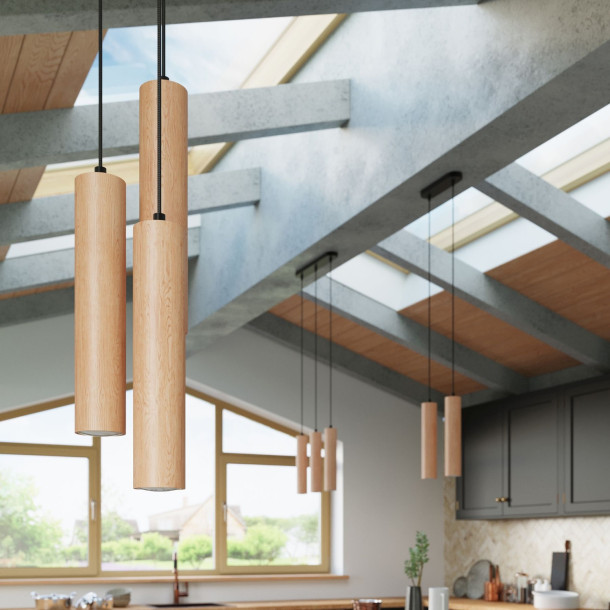 Lampe suspendue Elyaiais 2 bois