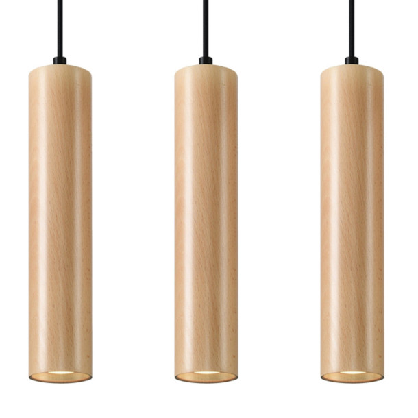 Lampe suspendue Elyaiais 3 bois
