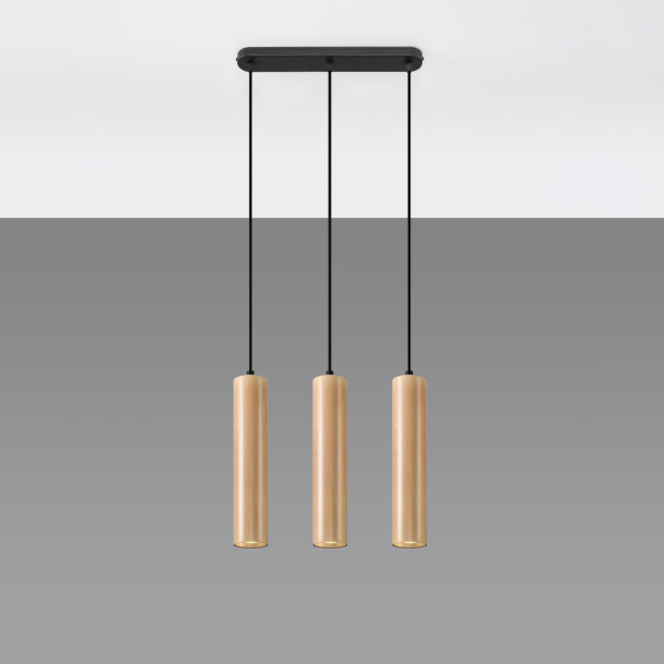 Lampe suspendue Elyaiais 3 bois