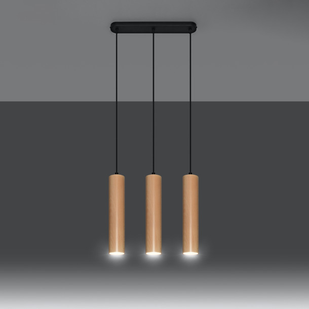 Lampe suspendue Elyaiais 3 bois