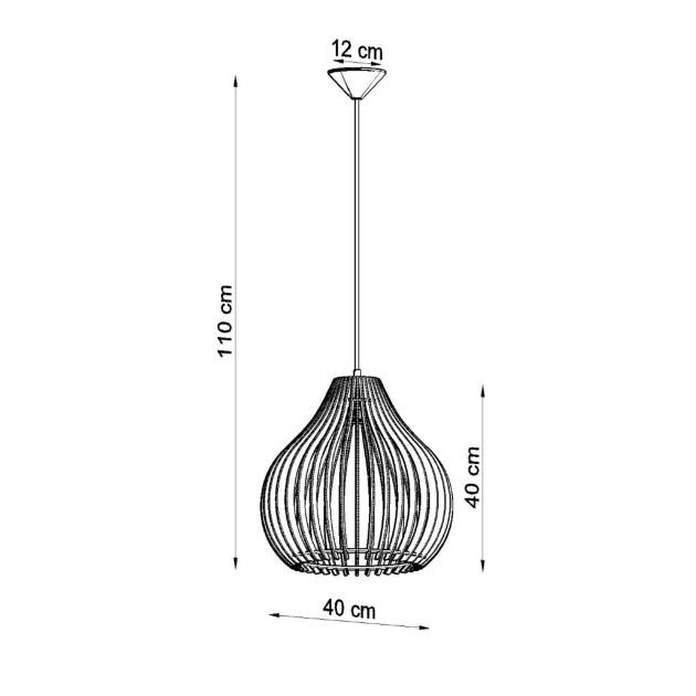 Lampe suspendue Veliea bois