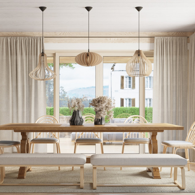 Lampe suspendue Veliea bois