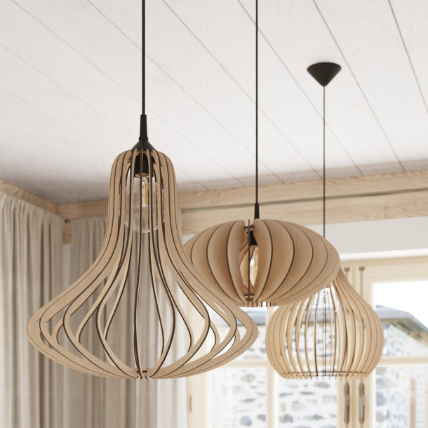 Lampe suspendue Veliea bois