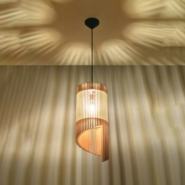 Lampe pendante Veraiaor en bois