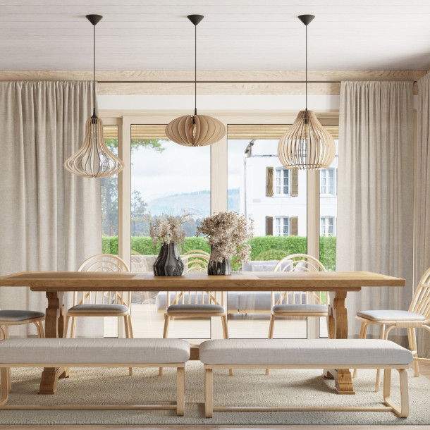 Lampe pendante Coraays bois