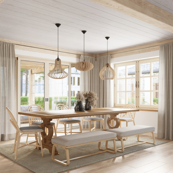Lampe pendante Coraays bois