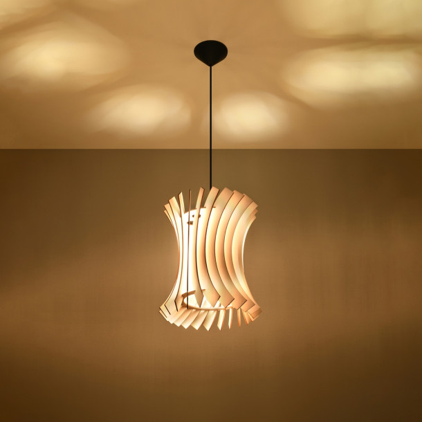 Lampe pendante Novyra en bois