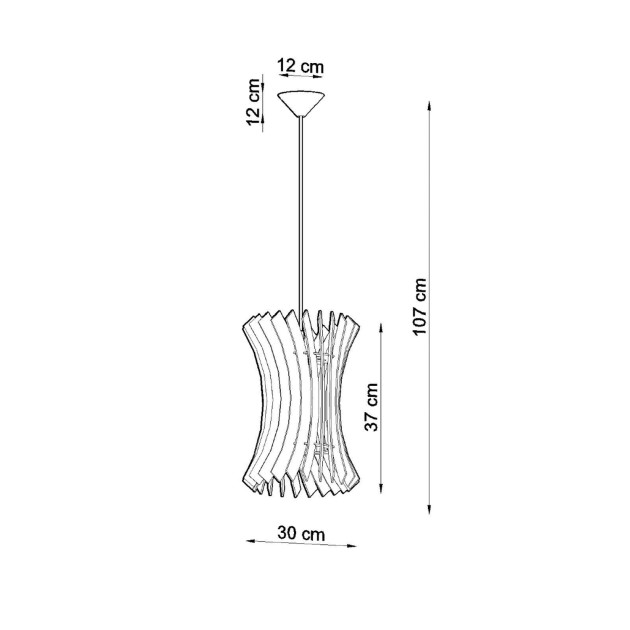 Lampe pendante Novyra en bois
