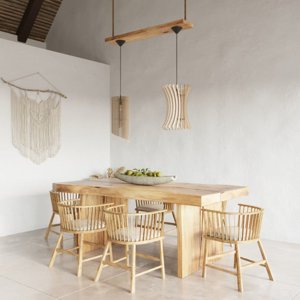 Lampe pendante Novyra en bois