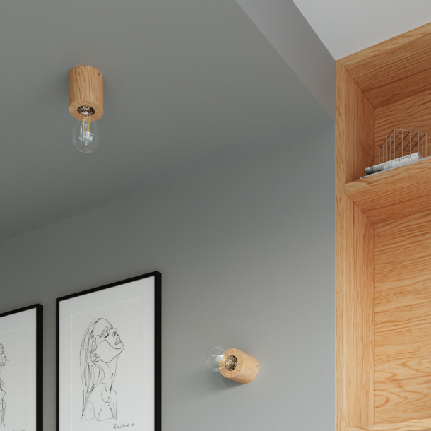 Plafonnier Elyaoar en bois naturel