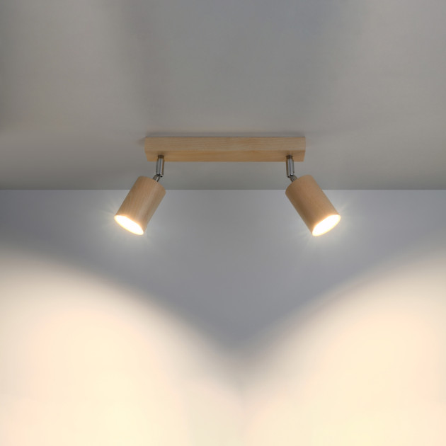 Plafonnier Elyor 2 bois naturel