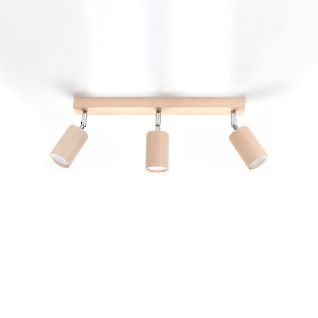 Plafonnier Elyor 3 en bois naturel