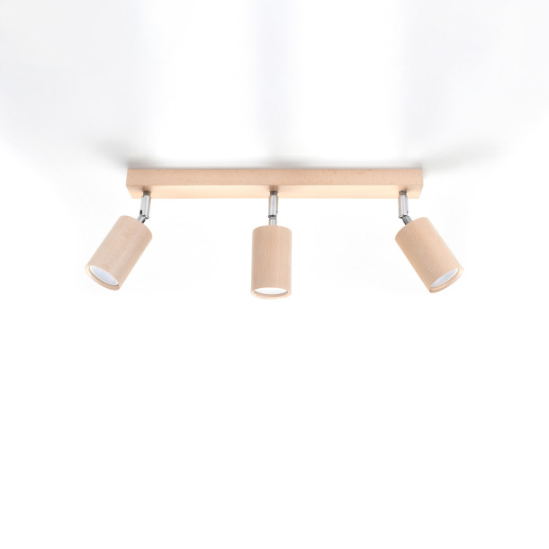 Plafonnier Elyor 3 en bois naturel