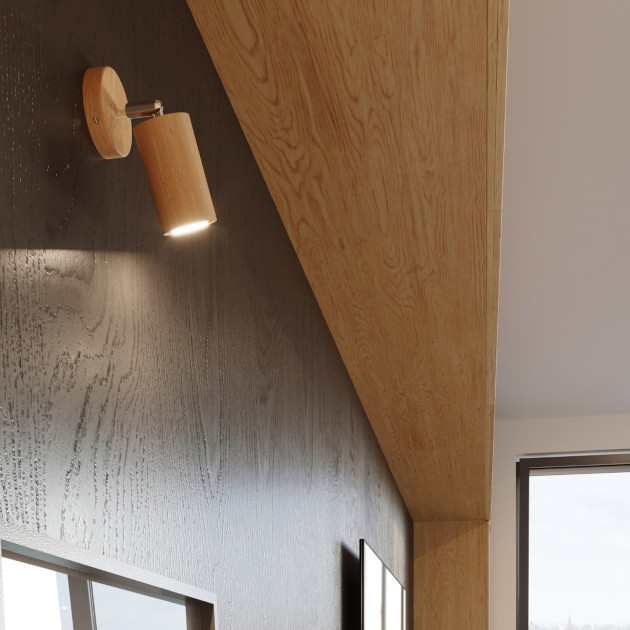 Plafonnier Elyor 3 en bois naturel