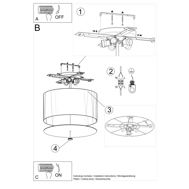 Lustre Novoen 50 blanc