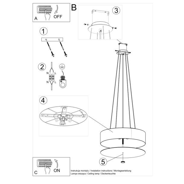 Lustre Calala 50 blanc