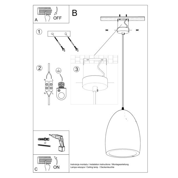 Lampe pendante en céramique Calela