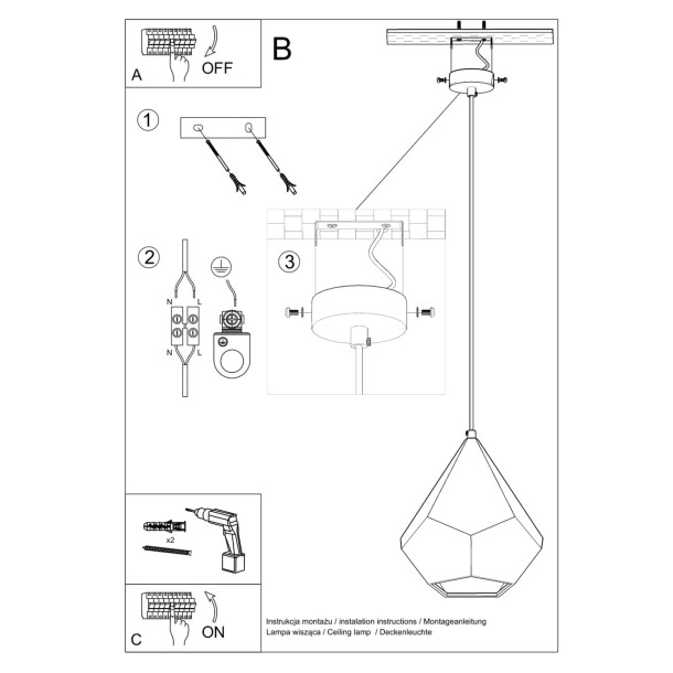 Lampe pendante en céramique Elyna