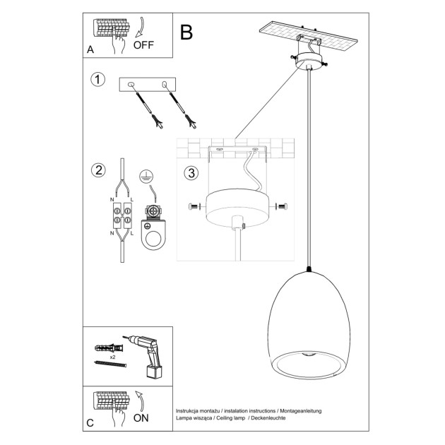 Lampe pendante en céramique Veraais