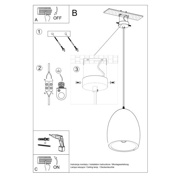 Lampe pendante en céramique Veraais