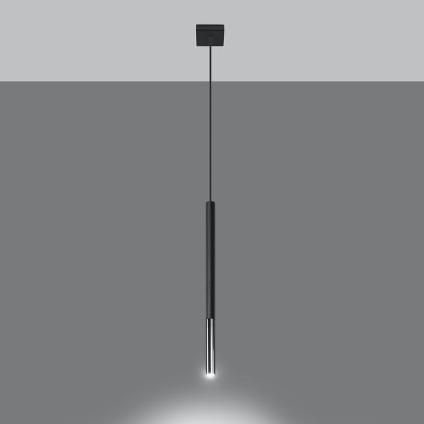 Lampe suspendue Solyon 1 noir/chrome