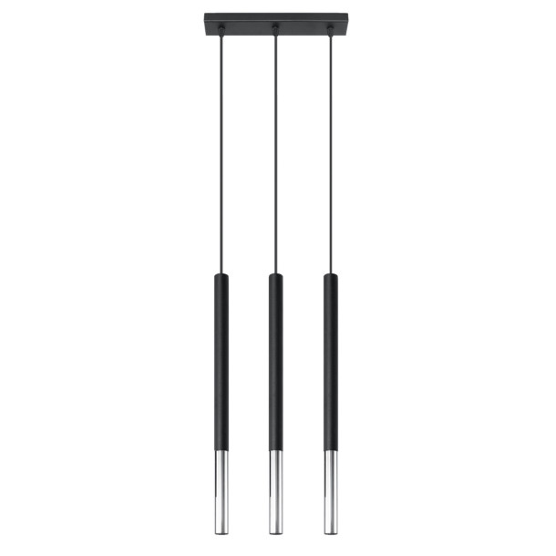 Lampe suspendue Solyon 3L noir/chrome