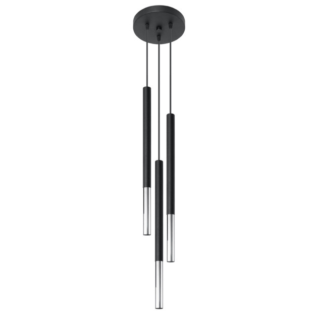 Lampe suspendue Solyon 3P noir/chrome
