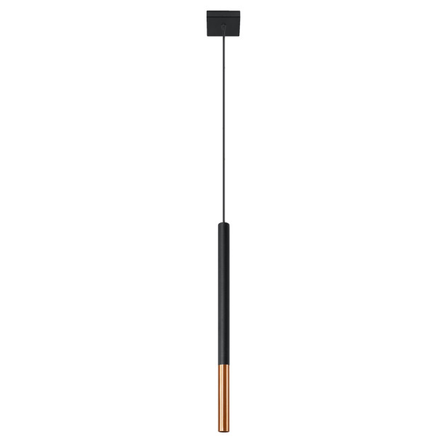 Lampe suspendue Solyon 1 noir/cuivre