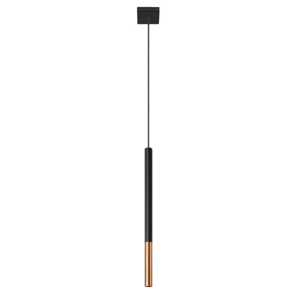 Lampe suspendue Solyon 1 noir/cuivre