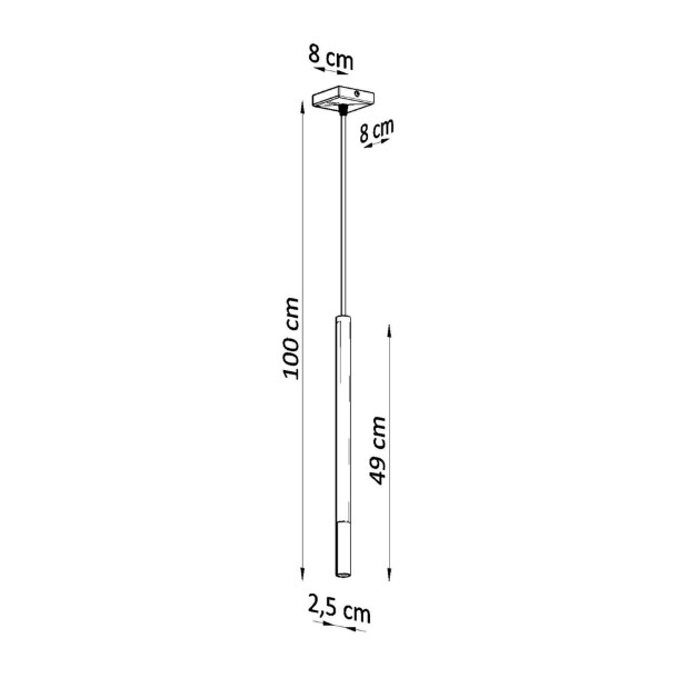 Lampe suspendue Solyon 1 noir/cuivre