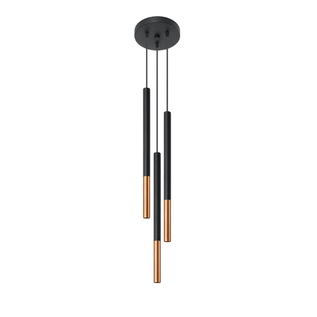 Lampe suspendue Solyon 3P noir/cuivre