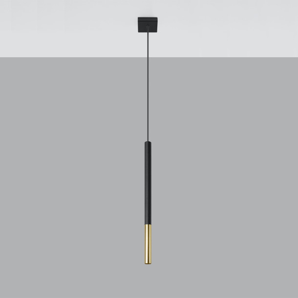 Lampe suspendue Solyon 1 noir/doré