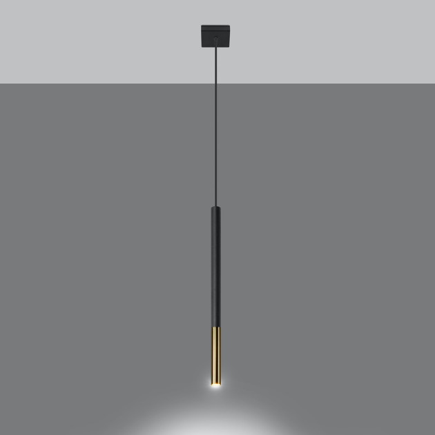 Lampe suspendue Solyon 1 noir/doré