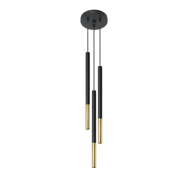 Lampe suspendue Solyon 3P noir/doré