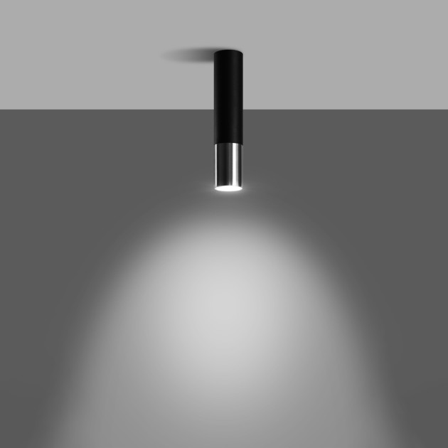 Plafonnier Elaeon noir/chrome