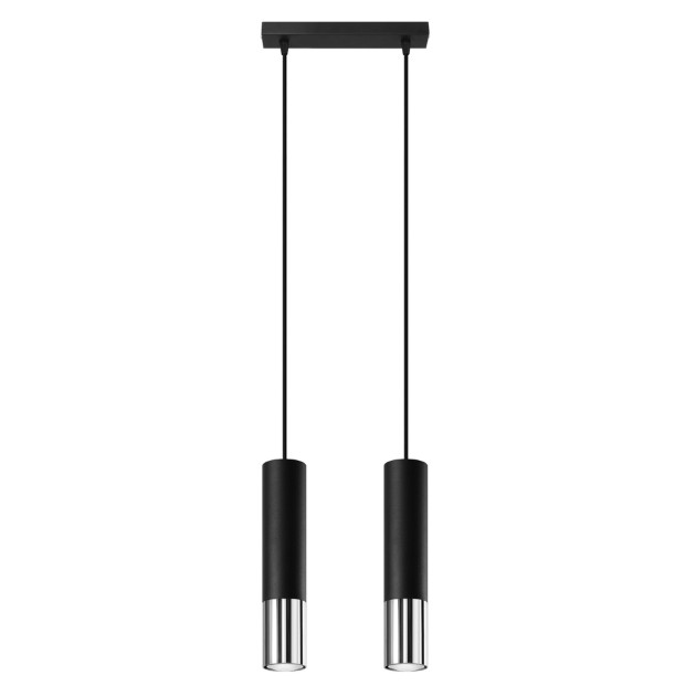 Lampe suspendue Elaeon 2 noir/chrome