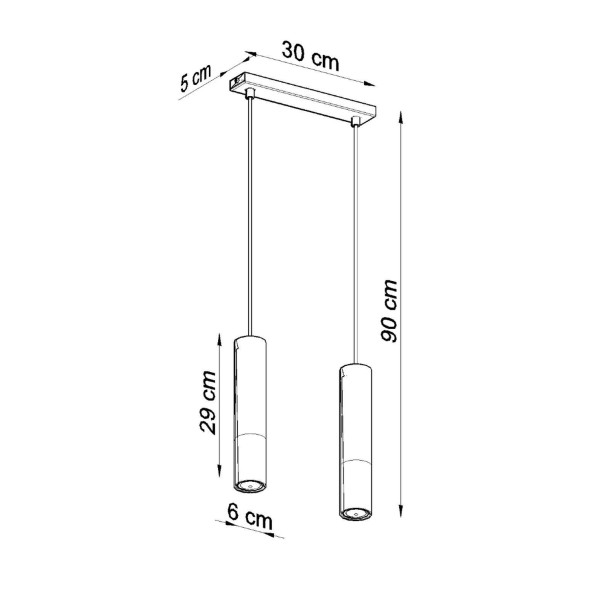 Lampe suspendue Elaeon 2 noir/chrome