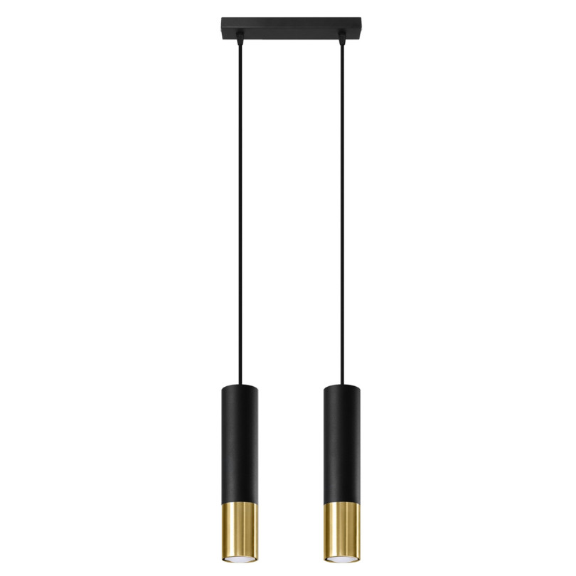 Lampe suspendue Elaeon 2 noir/doré
