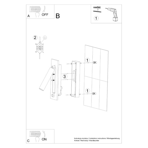 Applique Lineaoor noir