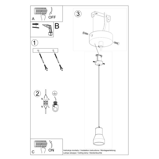 Lampe suspendue Calila noir