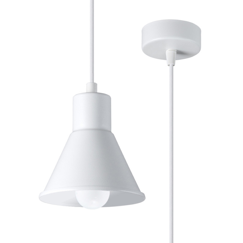 Lampe pendante Elyla 1 blanc [E27].