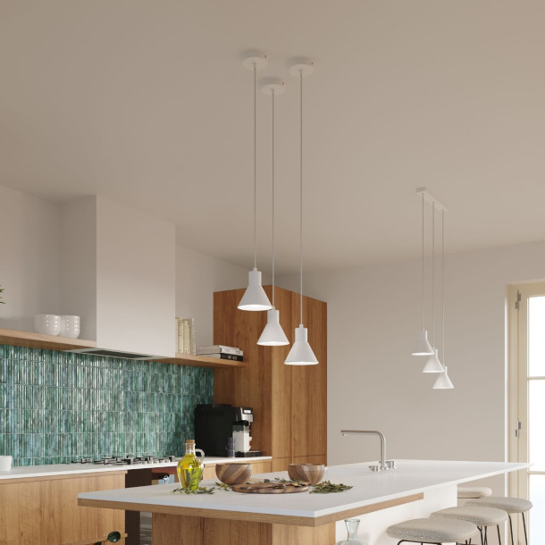 Lampe pendante Elyla 1 blanc [E27].