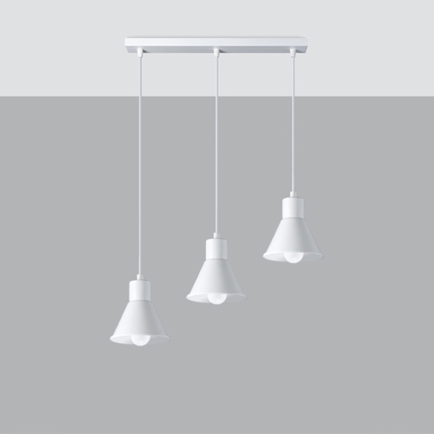 Lampe pendante Elyla 3 blanche [E27].